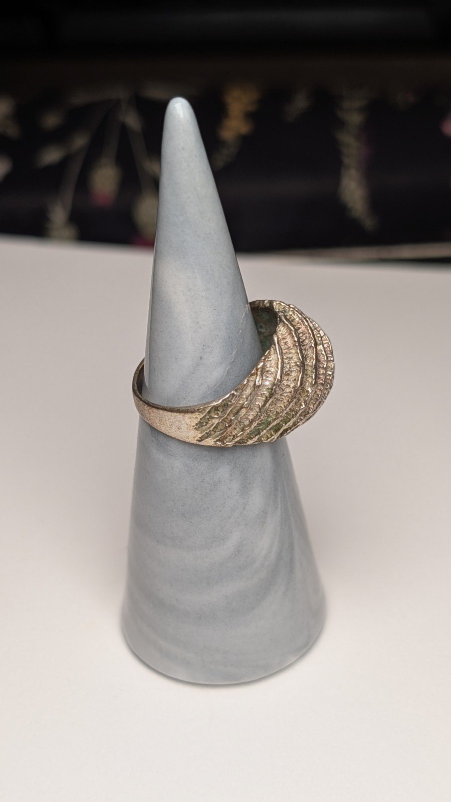 Vintage Sterling Silver Ripple / Shell Design Ring | Size N | 925 Silver - Image 9