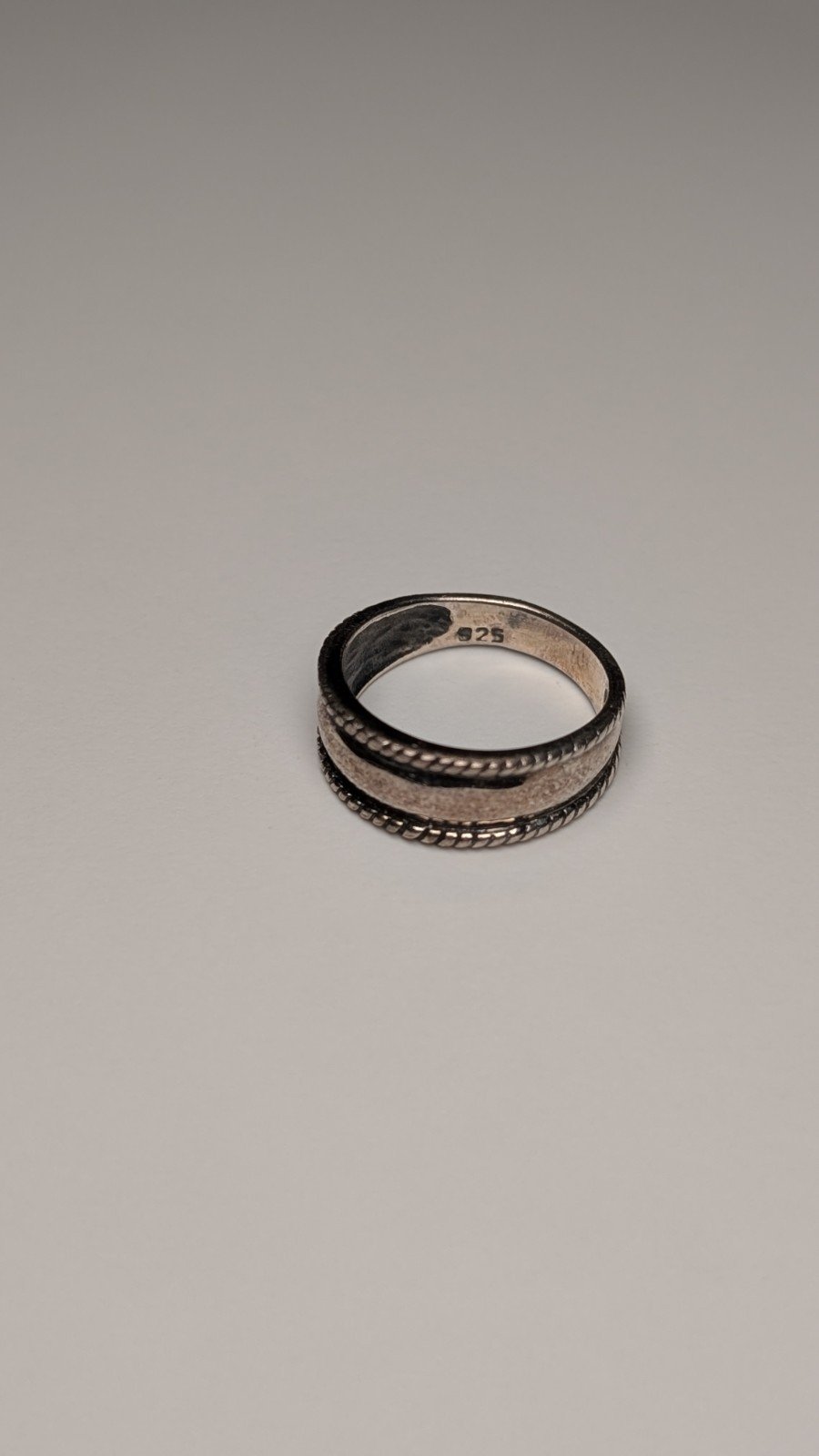 Vintage Sterling Silver Cigar Style Ring | Size L | 925 Silver - Image 2