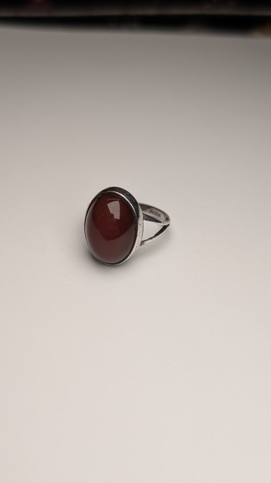 Vintage Sterling Silver Carnelian Gemstone Ring | Size L | 925 Silver - Image 2