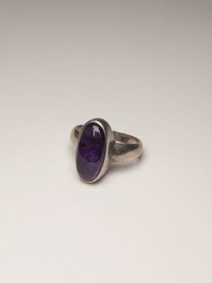Vintage Sterling Silver Amethyst Ring | Size O 1/2 | 925 Silver