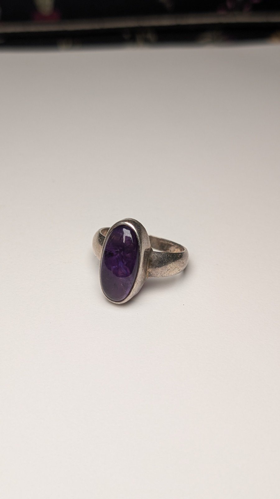 Vintage Sterling Silver Amethyst Ring | Size O 1/2 | 925 Silver