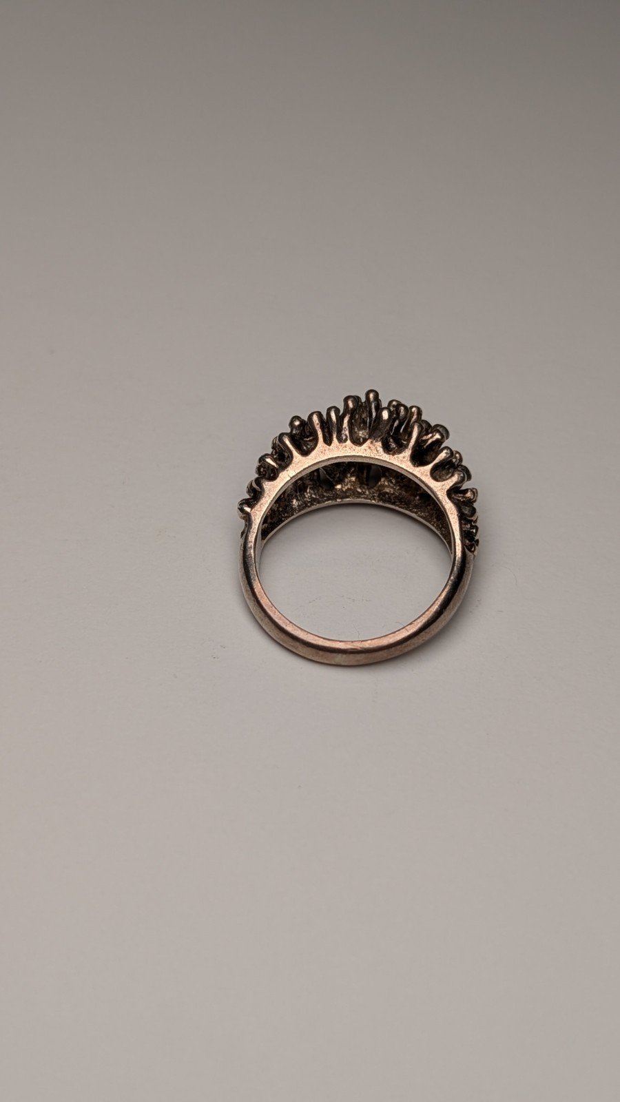 Vintage Sterling Silver Small Keeper / Dots / Hedgehog Ring | Size K 1/2 | 925 - Image 4