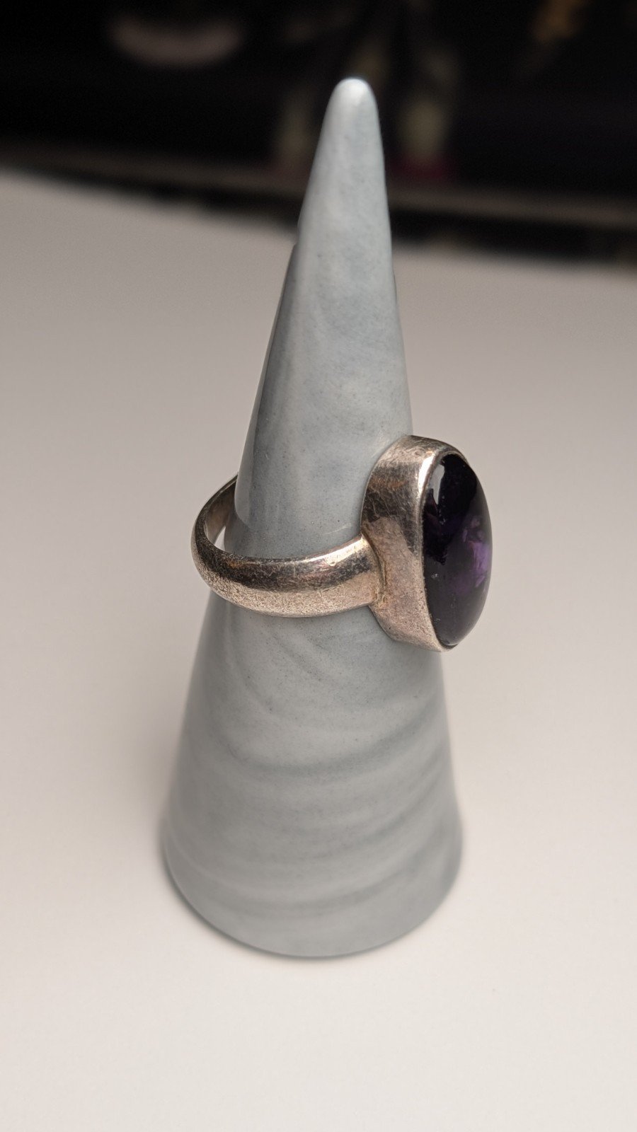 Vintage Sterling Silver Amethyst Ring | Size O 1/2 | 925 Silver - Image 7