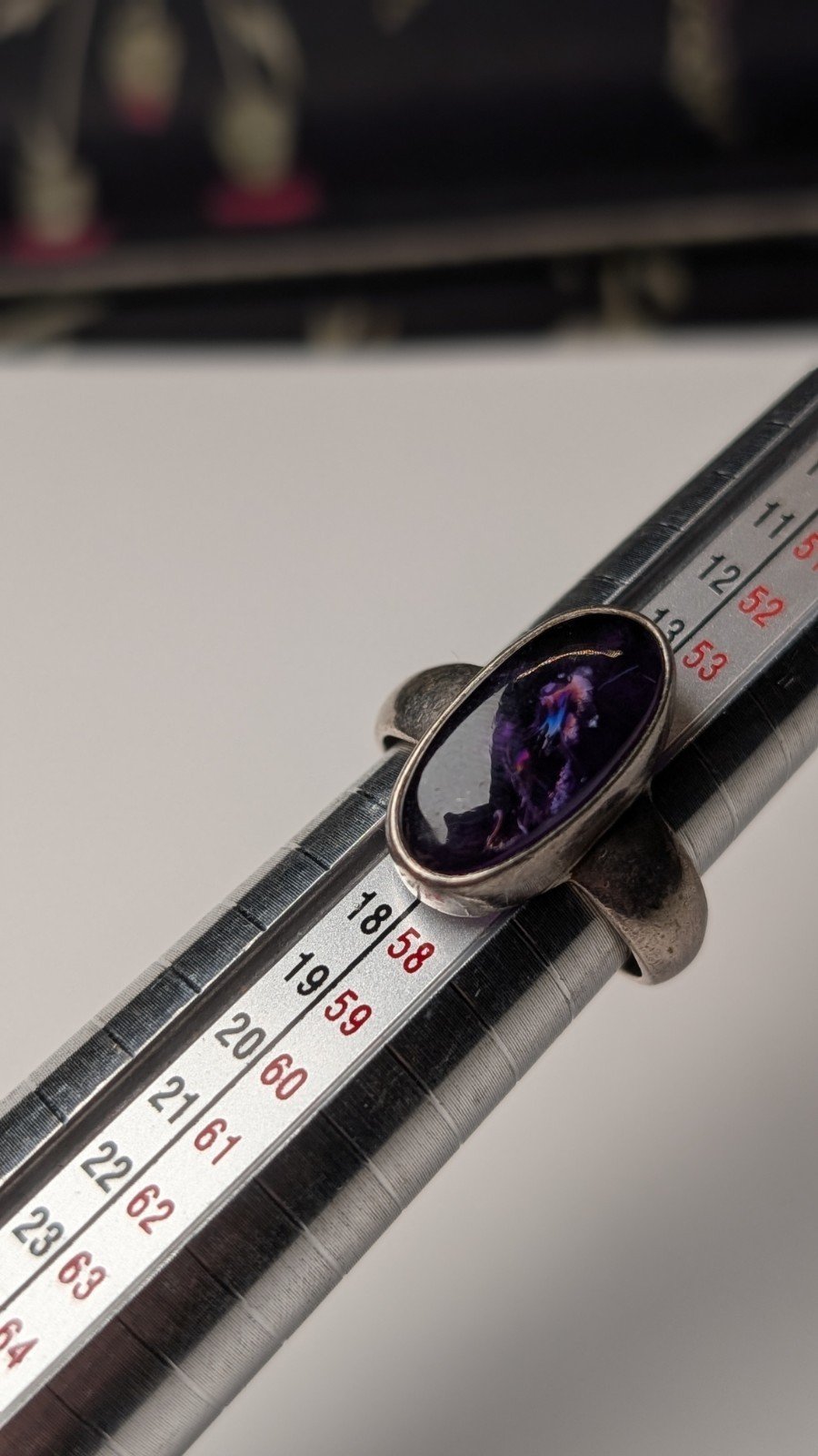 Vintage Sterling Silver Amethyst Ring | Size O 1/2 | 925 Silver - Image 9