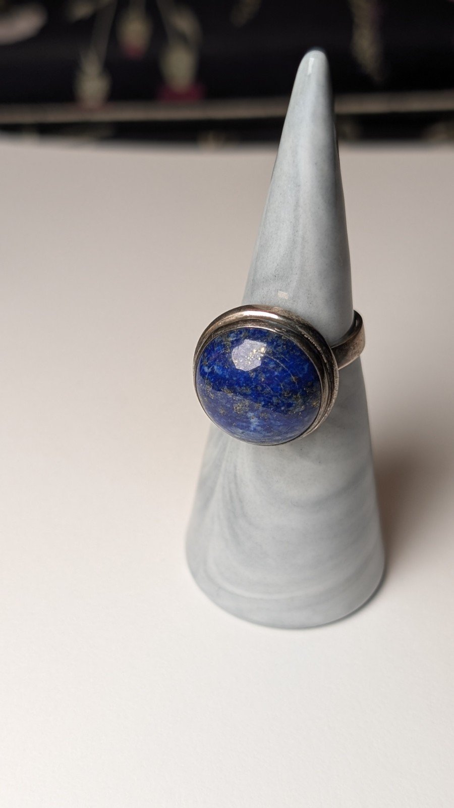 Vintage Sterling Silver Blue Lapis Lazuli Ring | Size R | 925 Silver - Image 3