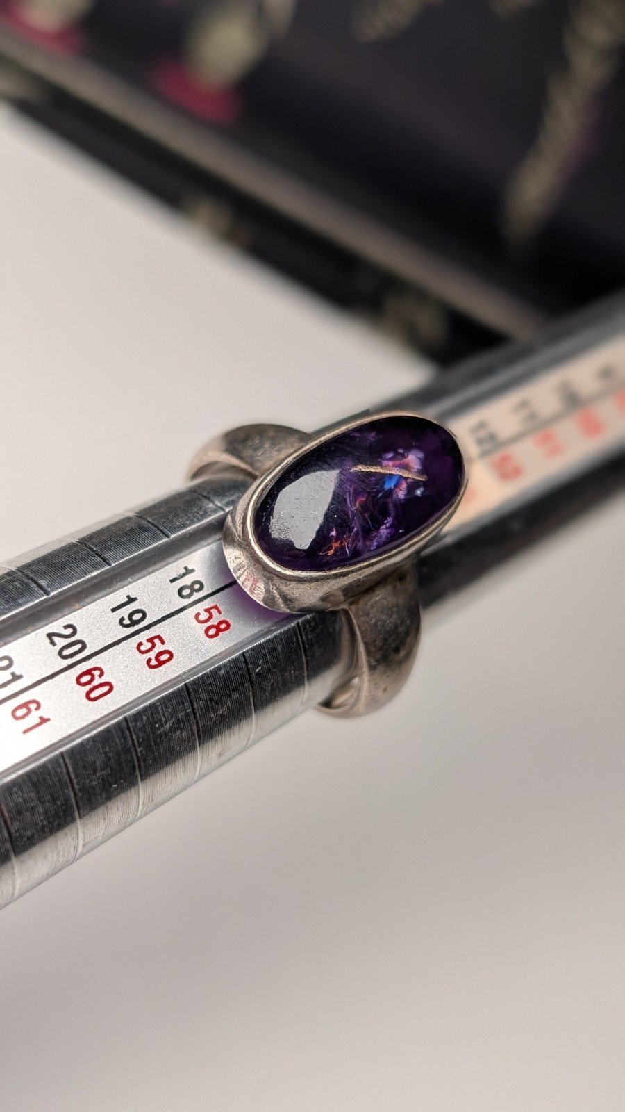 Vintage Sterling Silver Amethyst Ring | Size O 1/2 | 925 Silver - Image 10