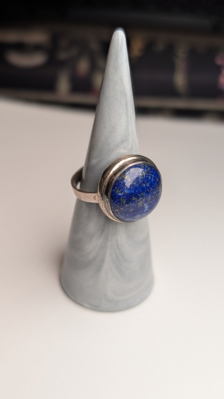 Vintage Sterling Silver Blue Lapis Lazuli Ring | Size R | 925 Silver - Image 6