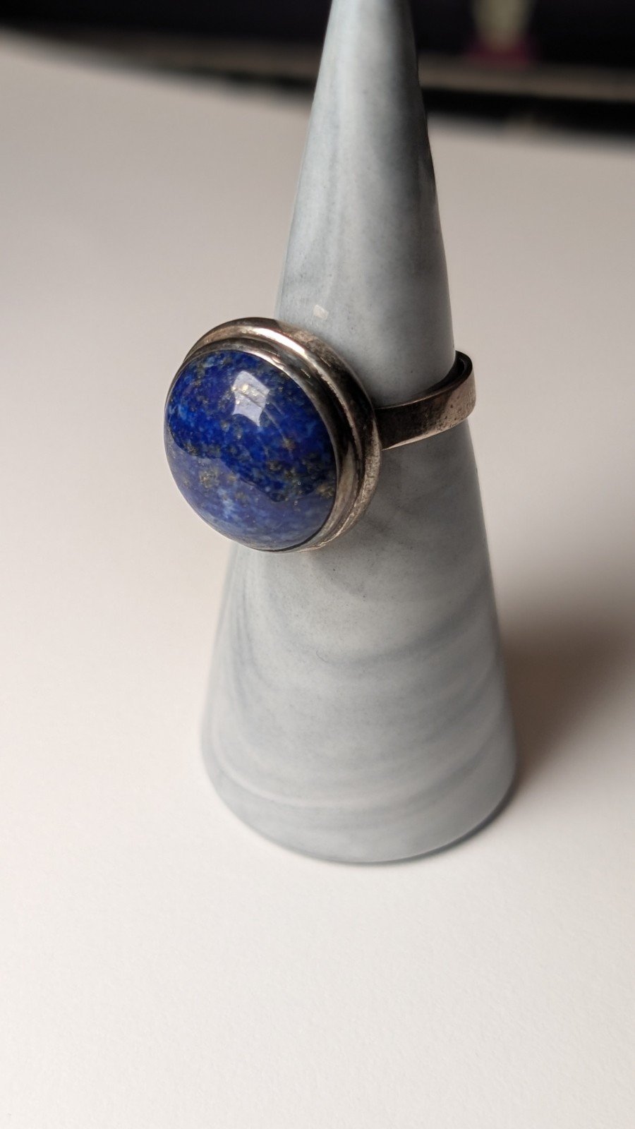 Vintage Sterling Silver Blue Lapis Lazuli Ring | Size R | 925 Silver - Image 8