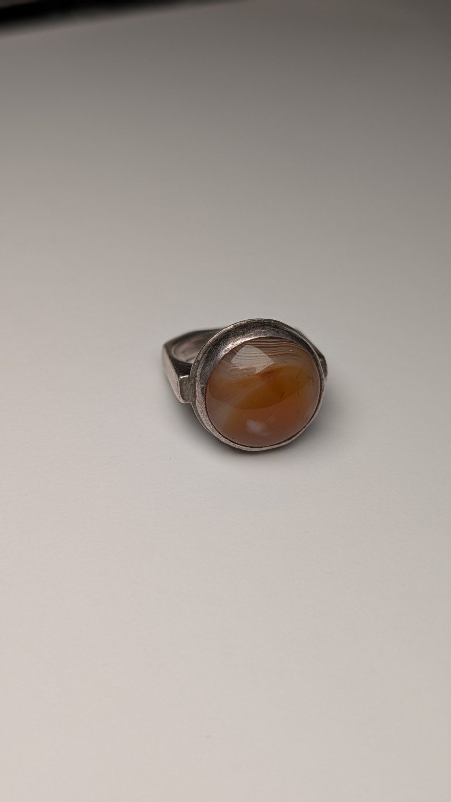 Vintage Sterling Silver Squared Carnelian Gemstone Ring | Size K | 925 Silver - Image 2