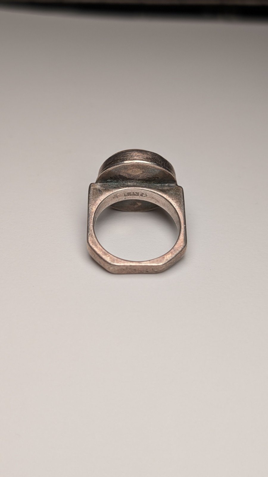 Vintage Sterling Silver Squared Carnelian Gemstone Ring | Size K | 925 Silver - Image 4