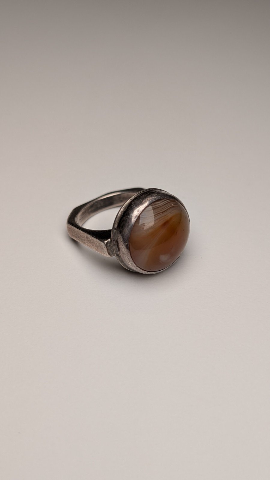 Vintage Sterling Silver Squared Carnelian Gemstone Ring | Size K | 925 Silver - Image 5