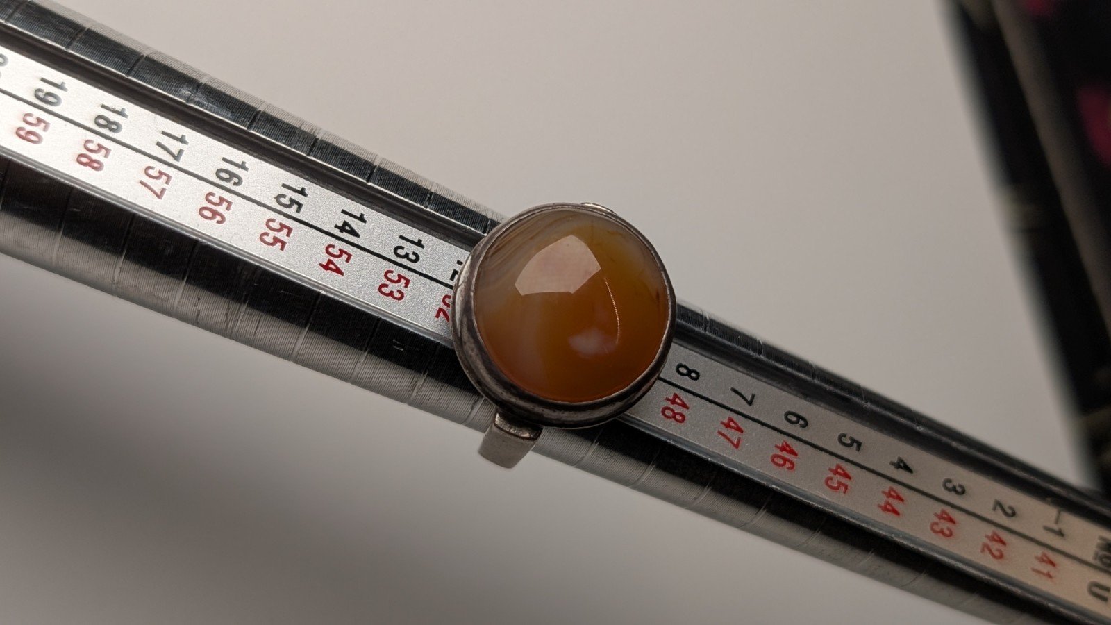 Vintage Sterling Silver Squared Carnelian Gemstone Ring | Size K | 925 Silver - Image 8