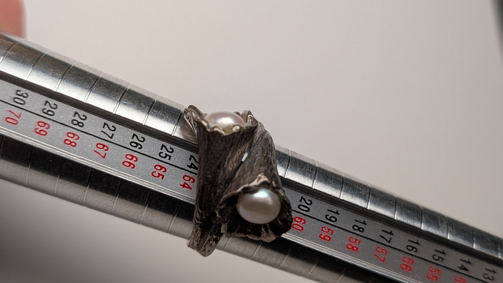 Vintage Sterling Silver Floral Design Pearls Ring | Size U 1/2 | 925 Silver - Image 8