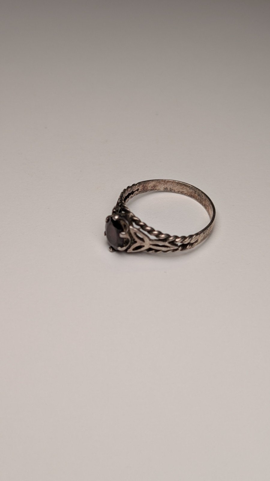 Vintage Sterling Silver 1978 Almandine Garnet Ring | Size R | 925 Silver - Image 2