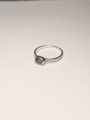 Vintage Sterling Silver Amethyst Gemstone Ring | Size Q | 925 Silver