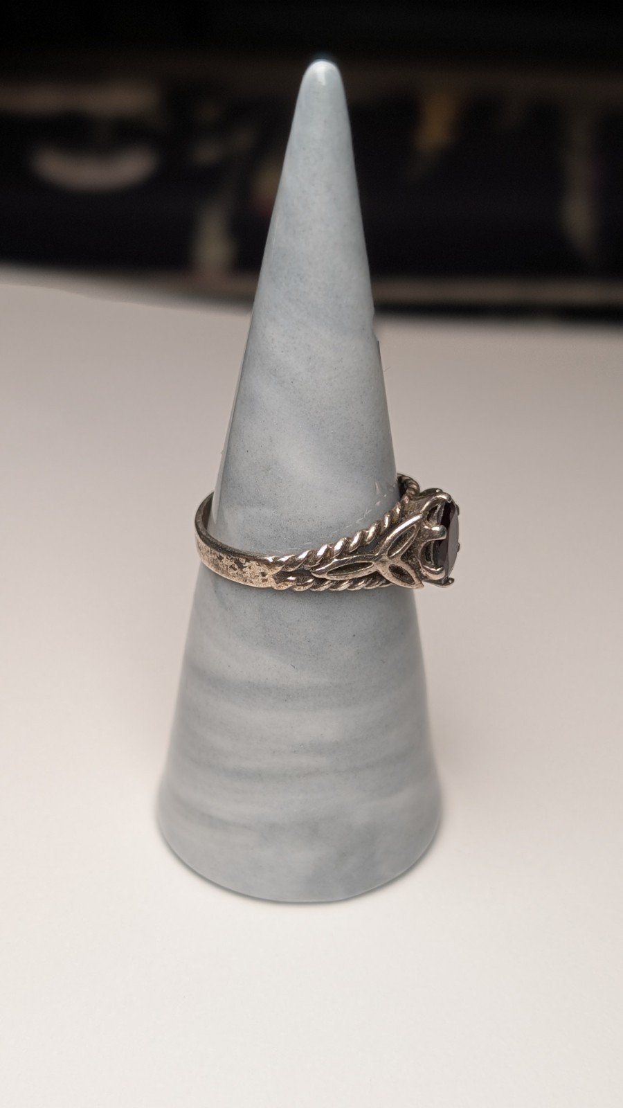 Vintage Sterling Silver 1978 Almandine Garnet Ring | Size R | 925 Silver - Image 6