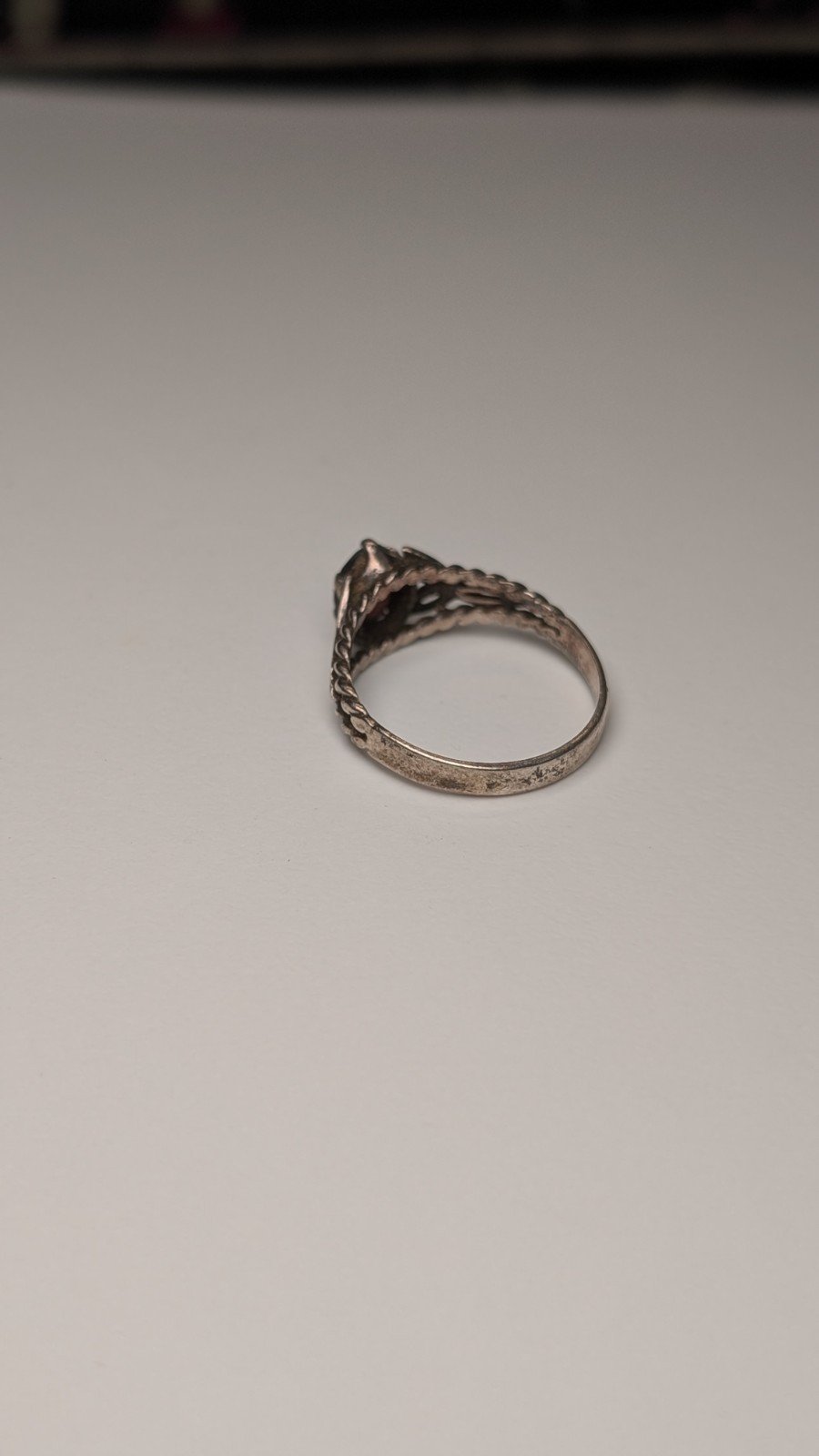 Vintage Sterling Silver 1978 Almandine Garnet Ring | Size R | 925 Silver - Image 8