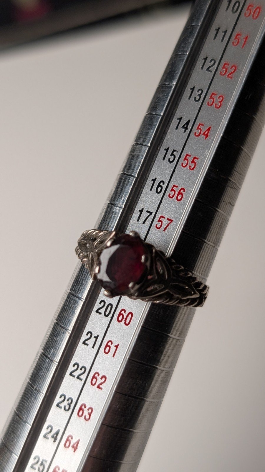 Vintage Sterling Silver 1978 Almandine Garnet Ring | Size R | 925 Silver - Image 11