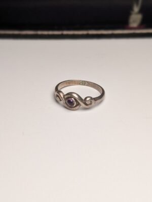 Vintage Sterling Silver Amethyst Ring | Size M | 925 Silver