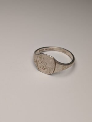 Vintage Sterling Silver DRW Men's Signet Ring | Size S 1/2 | 925 Silver