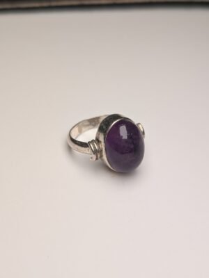 Vintage Sterling Silver Amethyst Gemstone Ring | Size O 1/2 | 925 Silver