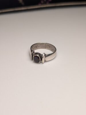 Vintage Sterling Silver Red Garnet Ring | Size O 1/2 | 925 Silver