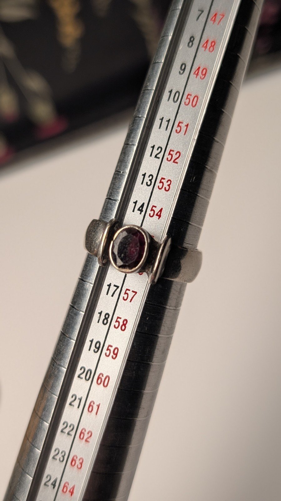 Vintage Sterling Silver Red Garnet Ring | Size O 1/2 | 925 Silver - Image 8