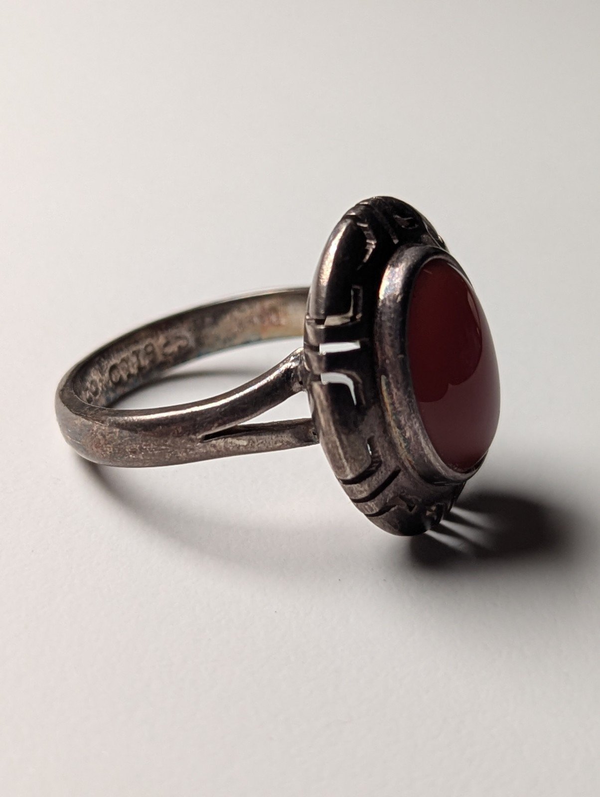Vintage Sterling Silver Mexico Carnelian Gemstone Ring | Size R 1/2 | 925 Silver - Image 5