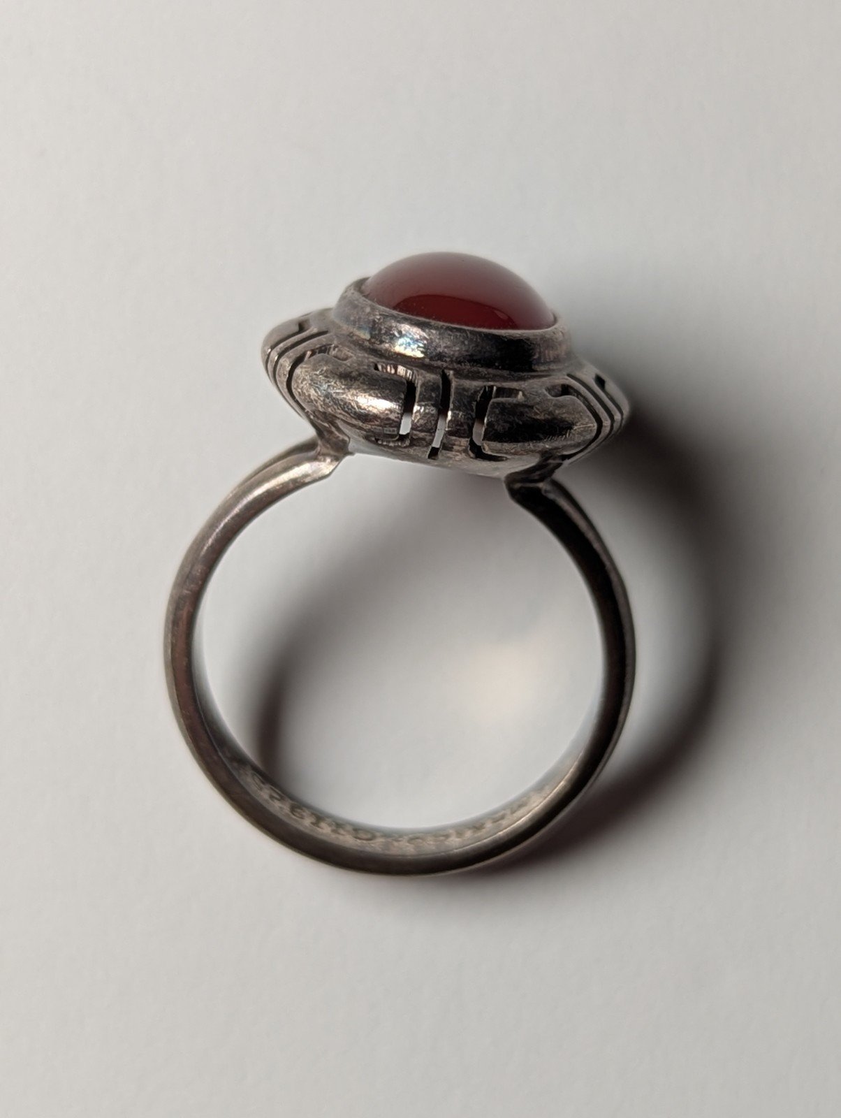 Vintage Sterling Silver Mexico Carnelian Gemstone Ring | Size R 1/2 | 925 Silver - Image 6