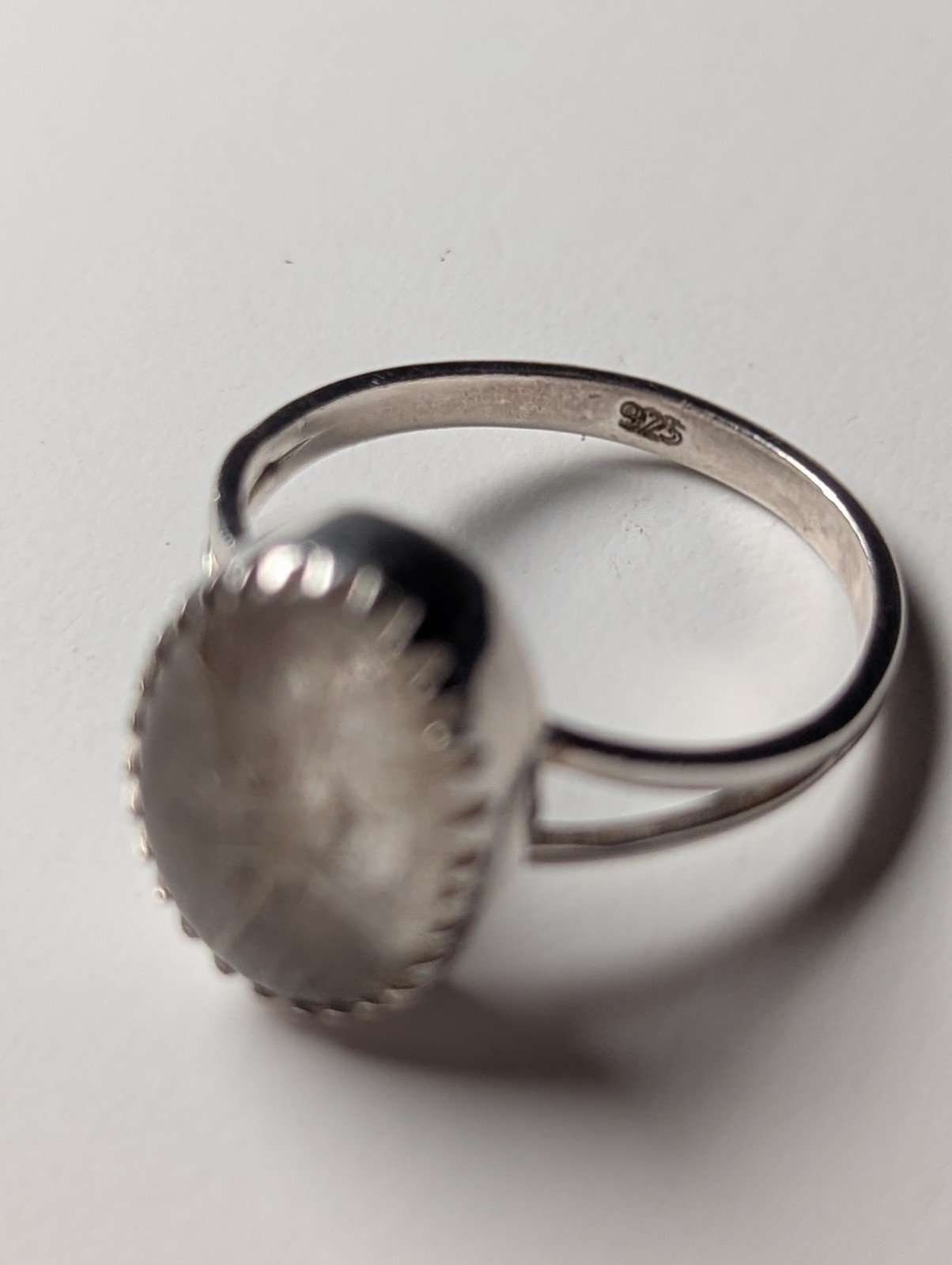 Vintage Sterling Silver Clear Natural Rutilated Quartz Ring | Size V 1/2 | 925 - Image 5