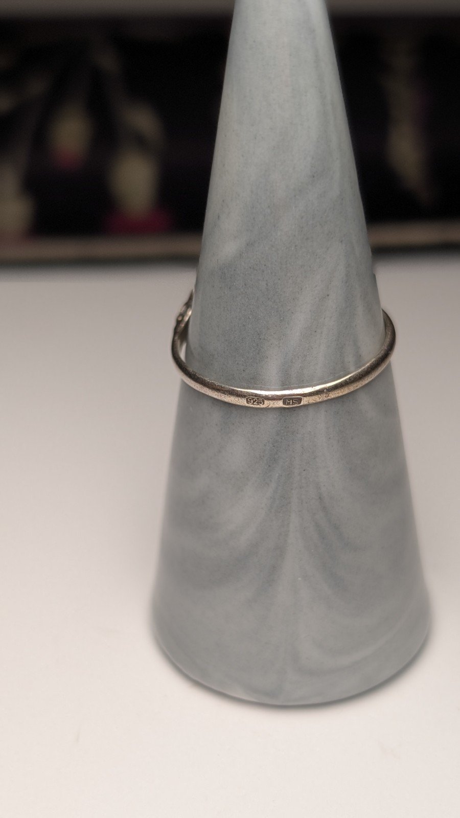 Vintage Sterling Silver Orange Amber Gemstone Ring | Size R 1/2 | 925 Silver - Image 6