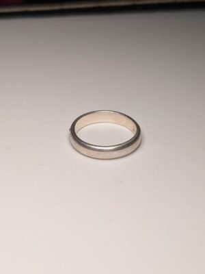 Vintage Sterling Silver Pink Gemstone Band Ring | Size L | 925 Silver