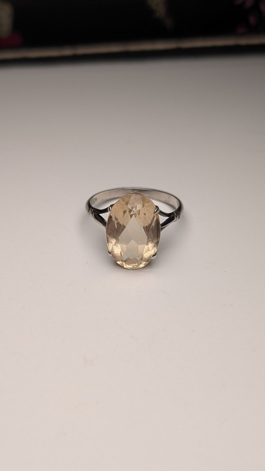 Vintage Sterling Silver Clear / Smokey Quartz Ring | Size O | 925 Silver - Image 5