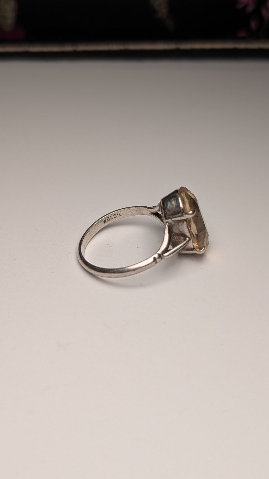 Vintage Sterling Silver Clear / Smokey Quartz Ring | Size O | 925 Silver - Image 6