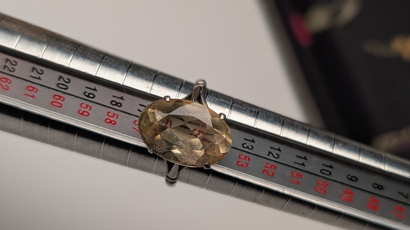 Vintage Sterling Silver Clear / Smokey Quartz Ring | Size O | 925 Silver - Image 10