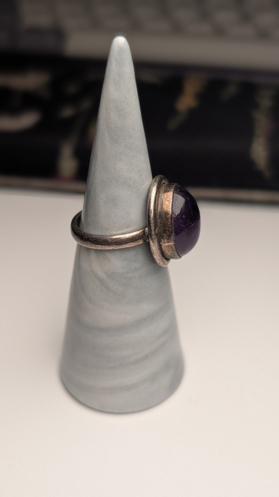 Vintage Sterling Silver Oval Amethyst Gemstone Ring | Size L 1/2 | 925 Silver - Image 7