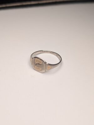 Vintage 9ct Plated Sterling Silver Men's Signet Ring | Size Q | 925 Silver