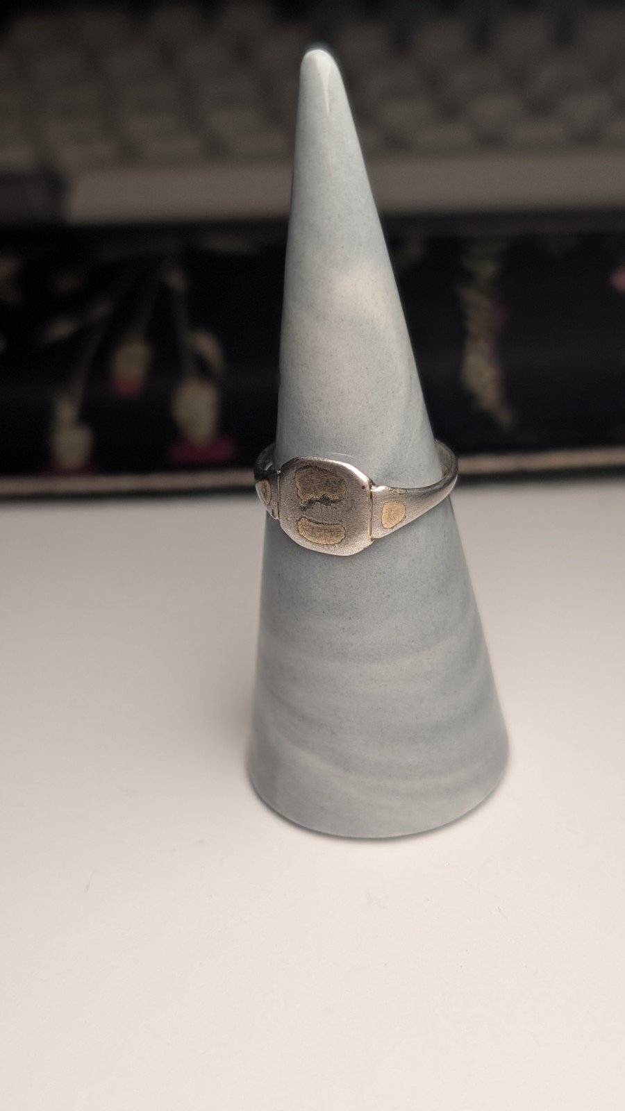 Vintage 9ct Plated Sterling Silver Men's Signet Ring | Size Q | 925 Silver - Image 2