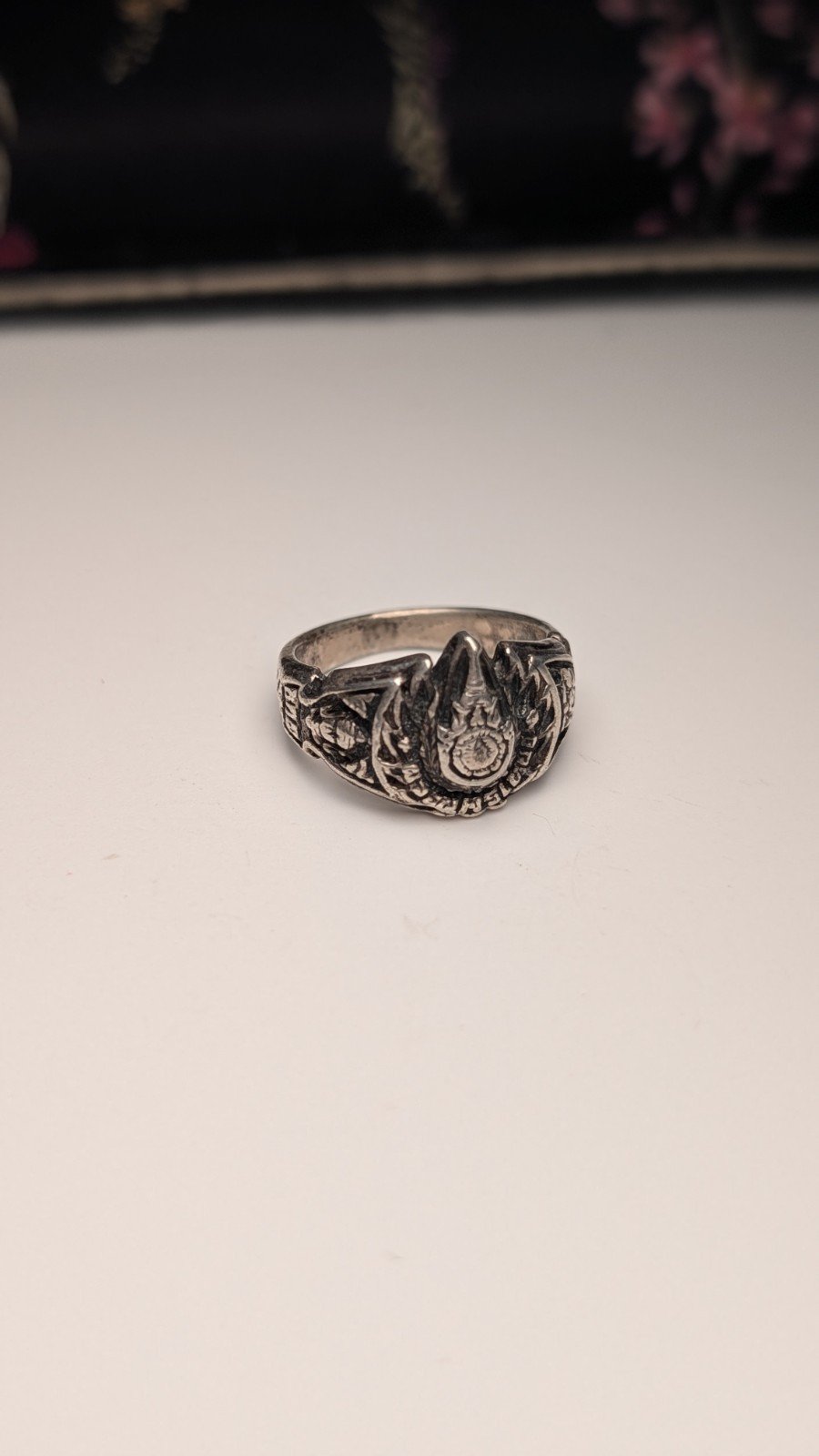 Vintage Sterling Silver Thailand Flame Ring | Size N 1/2 | 925 Silver