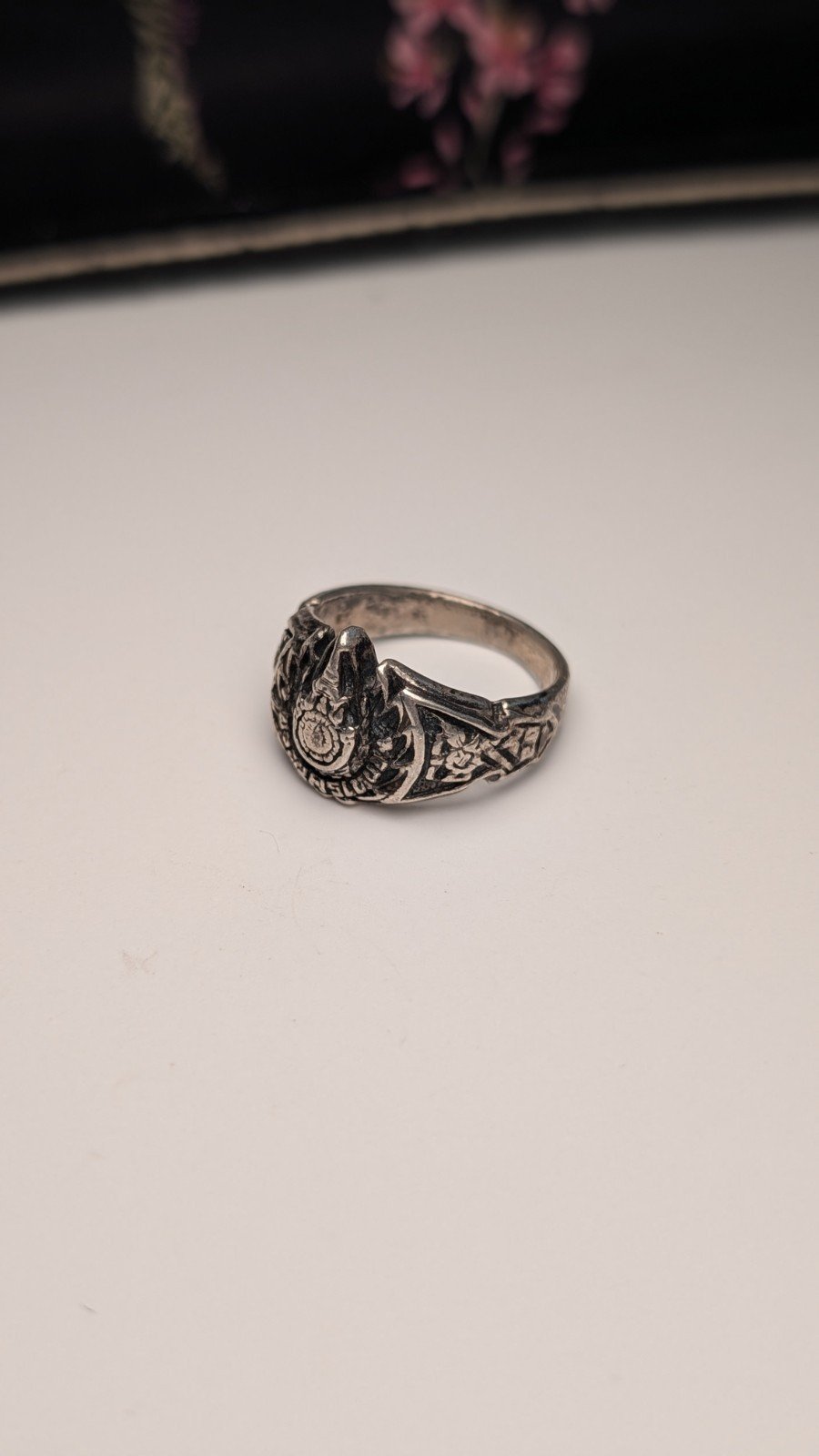 Vintage Sterling Silver Thailand Flame Ring | Size N 1/2 | 925 Silver - Image 2