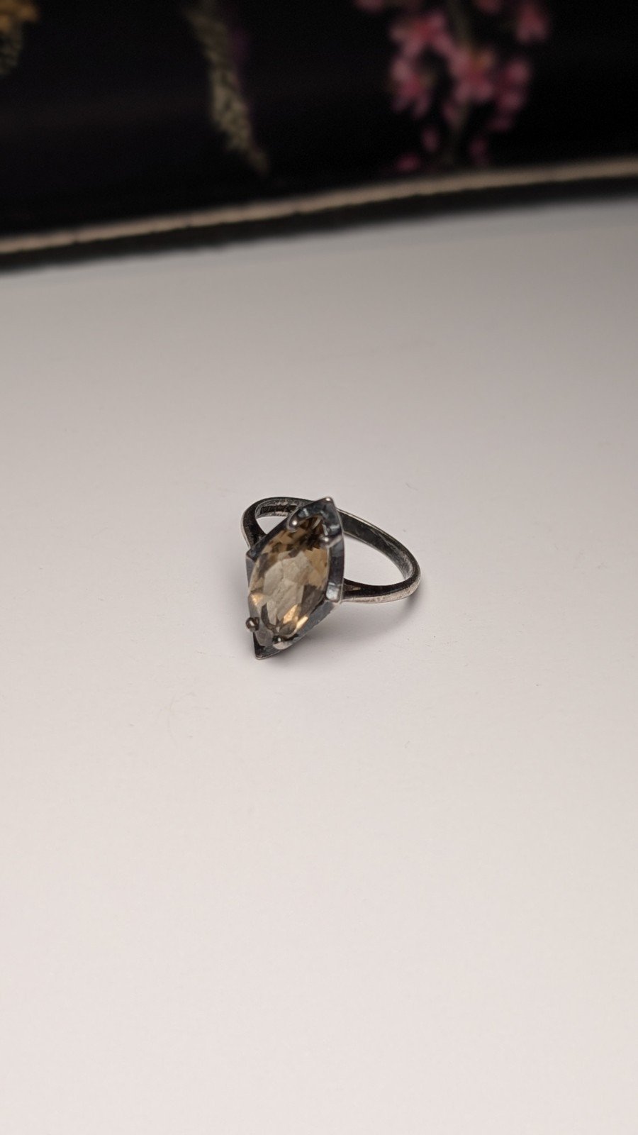 Vintage Sterling Silver 1979 Smokey Quartz Ring | Size K 1/2 | 925 Silver