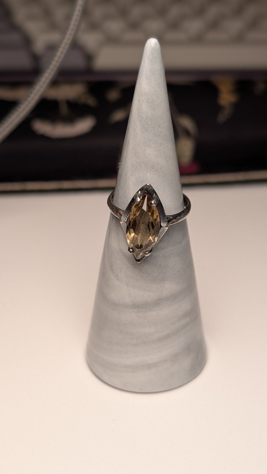 Vintage Sterling Silver 1979 Smokey Quartz Ring | Size K 1/2 | 925 Silver - Image 3