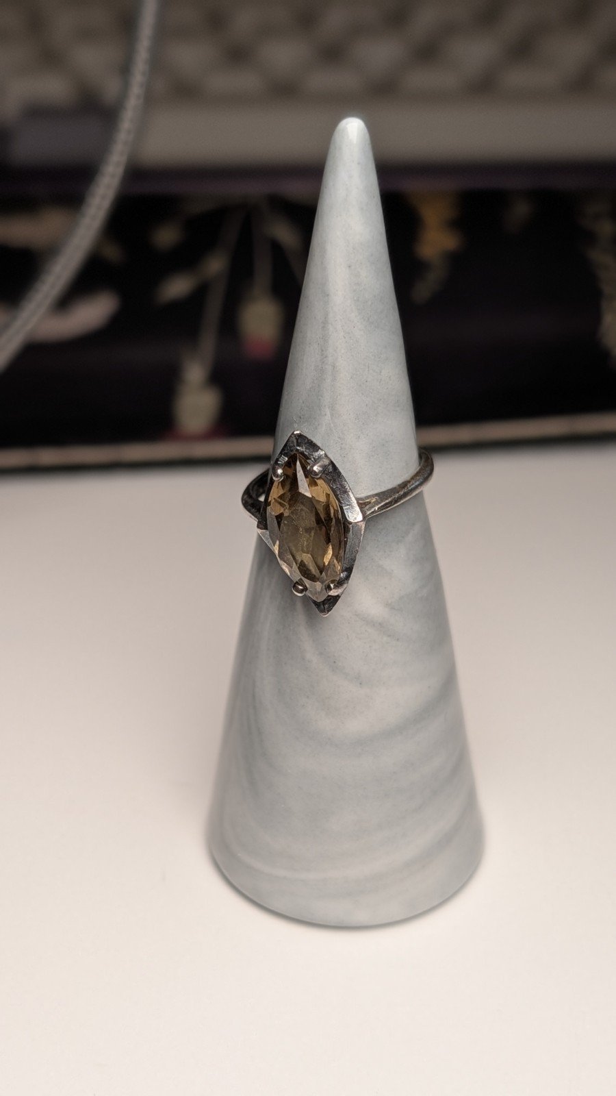 Vintage Sterling Silver 1979 Smokey Quartz Ring | Size K 1/2 | 925 Silver - Image 5