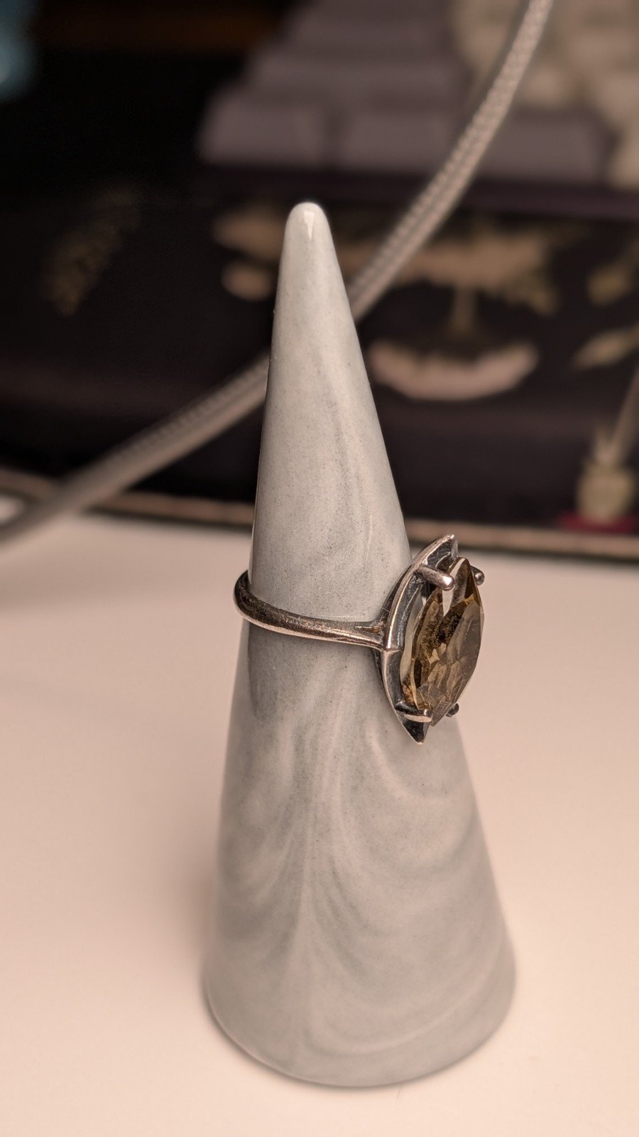 Vintage Sterling Silver 1979 Smokey Quartz Ring | Size K 1/2 | 925 Silver - Image 6