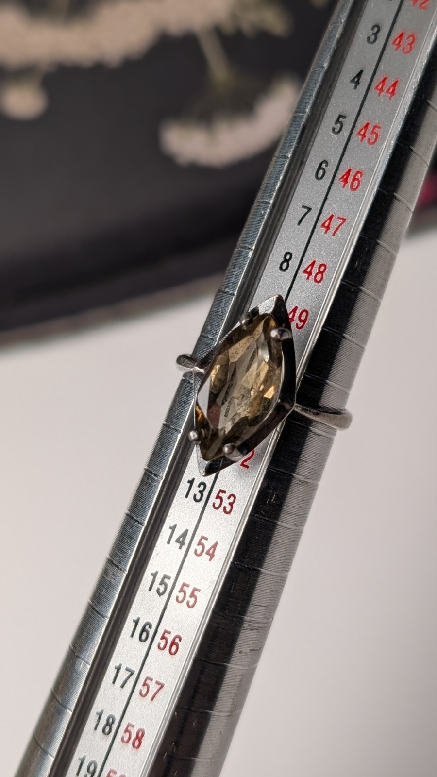 Vintage Sterling Silver 1979 Smokey Quartz Ring | Size K 1/2 | 925 Silver - Image 7