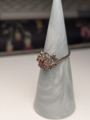 Vintage Sterling Silver 1980 Amethyst Cluster Ring | Size K 1/2 | 925 Silver