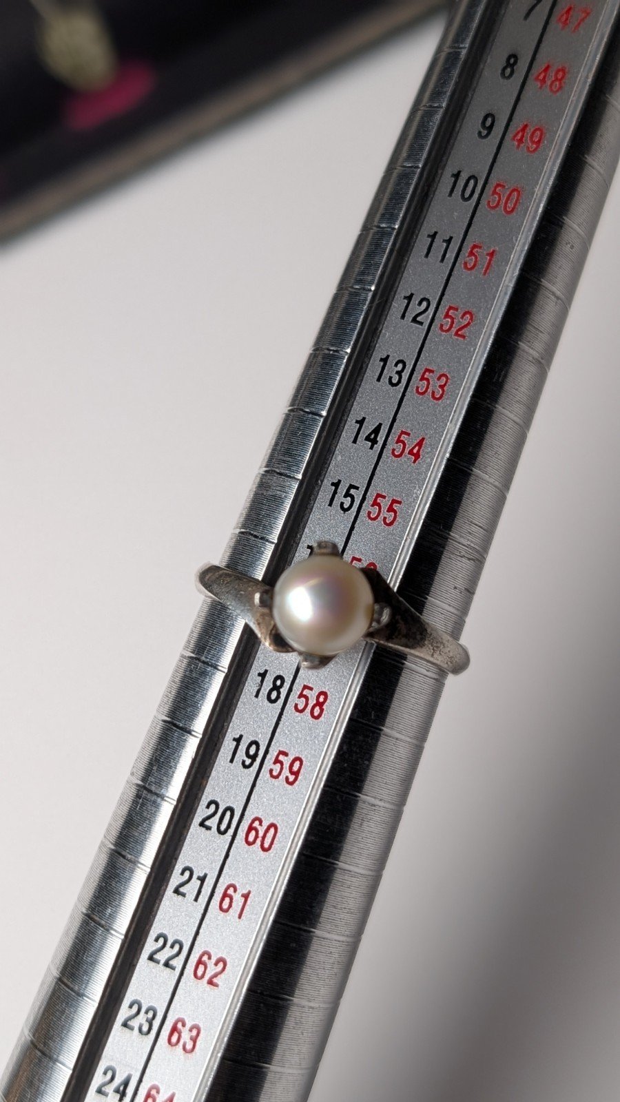 Vintage Sterling Silver 1969 Cultured Pearl Ring | Size P 1/2 | 925 Silver - Image 11