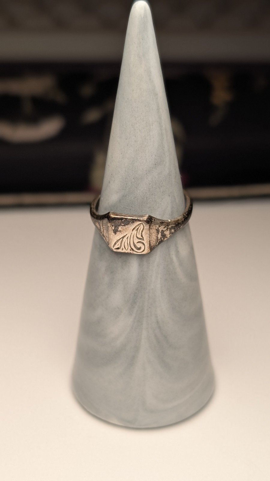 Vintage Sterling Silver 1982 Etched Signet Ring | Size L | 925 Silver - Image 5