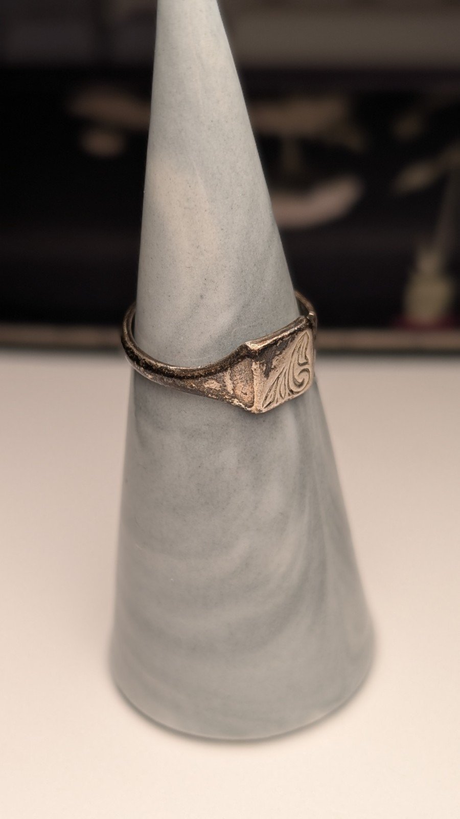 Vintage Sterling Silver 1982 Etched Signet Ring | Size L | 925 Silver - Image 6