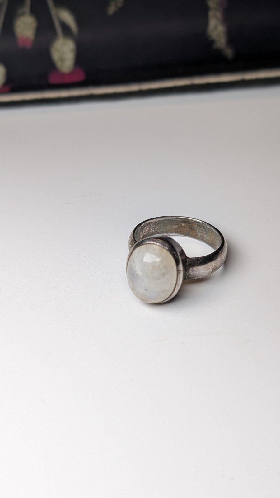 Vintage Sterling Silver 1998 Moonstone Gemstone Ring | Size O | 925 Silver